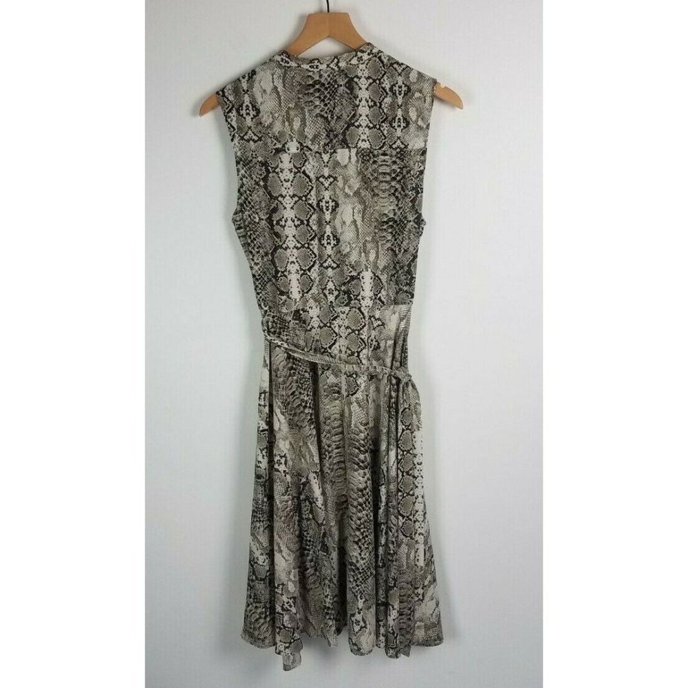 Nanette Nanette Lapore Sz. 8 Snake Print Crepe Chiffon Sleeveless Shirtdress - Picture 5 of 5